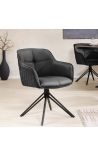 Set de 2 scaune de mâncare Euforică design în piele neagră