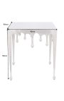 Table d'appoint carrée "FONDANT" en aluminium argenté - 50 cm