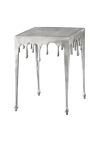 Table d'appoint carrée "FONDANT" en aluminium argenté - 50 cm