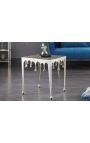 Table d'appoint carrée "FONDANT" en aluminium argenté - 50 cm