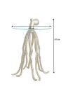 Seitentisch "OCTOPUS" aus goldaluminium und glasplatte