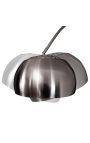 Gulvlampe 170-210 cm sort marmorbase, børstet metal sølv