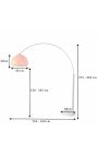 Gulvlampe 170-205 cm med base i kvit marmor, oransje akryllampe