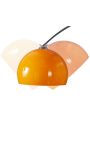 Gulvlampe 170-205 cm med base i kvit marmor, oransje akryllampe