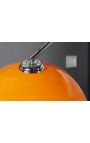 Gulvlampe 170-205 cm med base i kvit marmor, oransje akryllampe