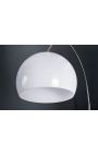 Lâmpada de assoalho 170-205cm base de mármore branco, branco acrílico lampshade