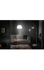 Lâmpada de assoalho 170-205cm base de mármore branco, branco acrílico lampshade