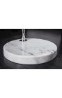 Vloerlamp 170-205cm wit marmeren ondergrond, witte acryl lampjas