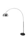 Lampada da terra 170-210cm base in marmo nero, cromo ombra
