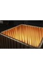 Tischleuchte "Golden Star" mit goldenem stoffschatten, verchromter metallstruktur