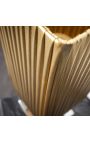 Tafellamp "Gouden Ster" met een gouden stofskleur, met gechromeerde metalen structuur