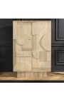 VALLA barkast in gebleekt mangohout met 3D geometrisch patroon