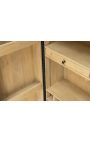 VALLA Barschrank aus gebleichtem Mangobaumholz mit 3d geometrischem Muster