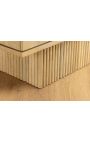 VALLA barkast in gebleekt mangohout met 3D geometrisch patroon