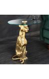 Mesa lateral GUEPARD de aluminio dorado