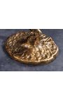 Side table "BIRDS" aluminum color antique brass