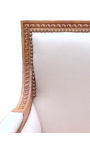 Liels bergère atzveltnes krēsls Louis XVI Stils Beige veļa krāsa audums un jēlšūts koks - 5