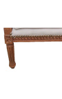 Larga bergère poltrona Louis XVI Tessuto di colore beige stile beige e legno grezzo - 9