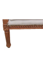 Velké křeslo bergere ve stylu béžové lněné látky a surového dřeva ve stylu Louis XVI