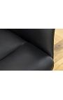 Chaise de repas moderne et rotative "LESARCS" en cuir noir