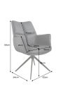 Chaise de repas moderne et rotative "LESARCS" en cuir marron