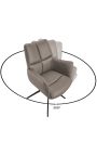 Chaise de repas moderne et rotative "LESARCS" en cuir marron