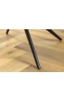Chaise de repas moderne et rotative "LESARCS" en cuir marron