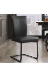 Set de 2 cadires de menjador disseny contemporani SOAN cuir negre