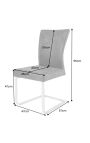 Ensemble de 2 chaises de repas "SOAN" tissu suédé chocolat et acier inoxydable