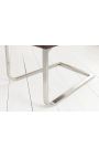 Set of 2 dining chairs "SOAN" chocolate suede fabric and stainless steel