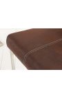 Set van 2 eetstoelen "ZOAN" weefsel van suede van chocolade en roestvrij staal