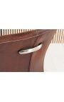 Set van 2 eetstoelen "ZOAN" weefsel van suede van chocolade en roestvrij staal