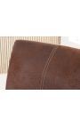 Ensemble de 2 chaises de repas "SOAN" tissu suédé chocolat et acier inoxydable