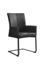 Conjunto de 2 poltronas de jantar "SO" design de couro preto