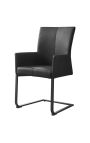Conjunto de 2 poltronas de jantar "SO" design de couro preto