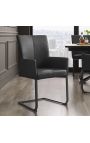 Set di 2 poltrone da pranzo "SO" design in pelle nera