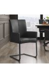 Ensemble de 2 fauteuils de repas SOAN design en cuir noir