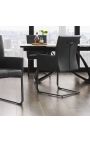 Set di 2 poltrone da pranzo "SO" design in pelle nera