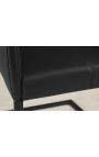 Set di 2 poltrone da pranzo "SO" design in pelle nera