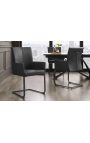 Set di 2 poltrone da pranzo "SO" design in pelle nera