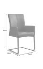 Ensemble de 2 fauteuils de repas "SOAN" design en cuir taupe