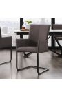 Set di 2 poltrone da pranzo "SO" design in pelle taupe