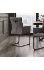 Set di 2 poltrone da pranzo "SO" design in pelle taupe