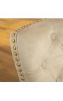 Set van 2 moderne barokke stoelen, diamanten rugleuning, beige & goud