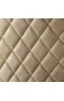 Set of 2 modern baroque chairs, diamond backrest, beige & gold