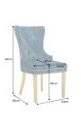 Set van 2 moderne barokstoelen, rugleuning in diamantmotief, petrolblauw & goud
