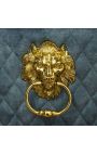 Conjunto de 2 cadeiras barrocas modernas, encosto diamante, azul petróleo e dourado