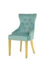 Set van 2 moderne barokke stoelen, helderblauw en goud