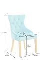 Set van 2 moderne barokke stoelen, helderblauw en goud