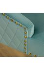 Conjunto de 2 sillas barrocas modernas, azul claro & dorado